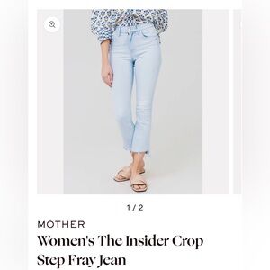 Mother insder crop step fray jeans